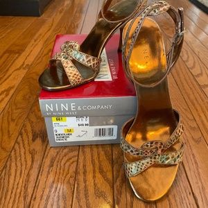 Woman's Gold Animal Print Heel